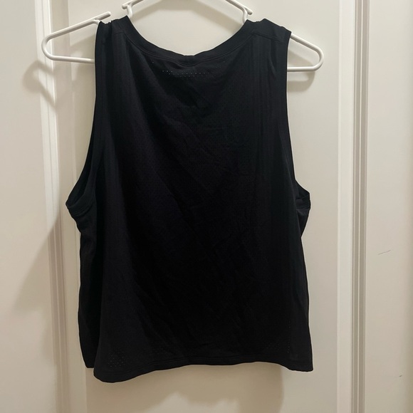 Lululemon Train To Be Tank Top Shirt Tee Black  Side Slit Muscle Seamless Mesh - Picture 2 of 6